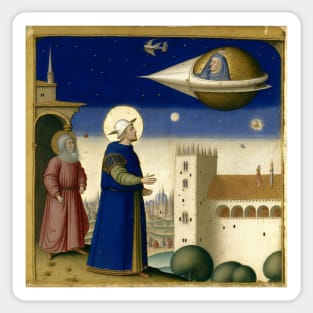 Look Up - Funny Medieval Illumination Anachronism History Sticker